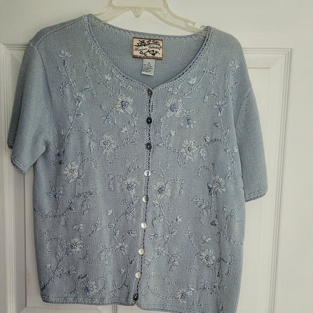 Vintage Heirloom Short Sleeve Sweater